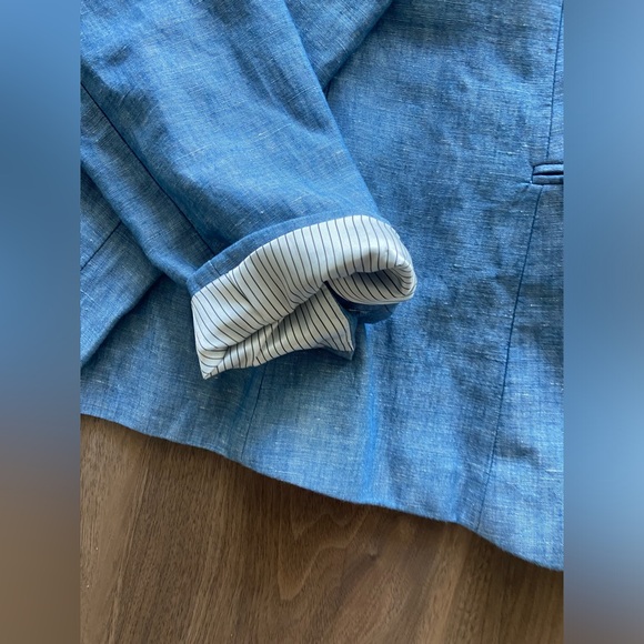 Ann Taylor LOFT Cotton Linen Blazer Jacket - Picture 3 of 8